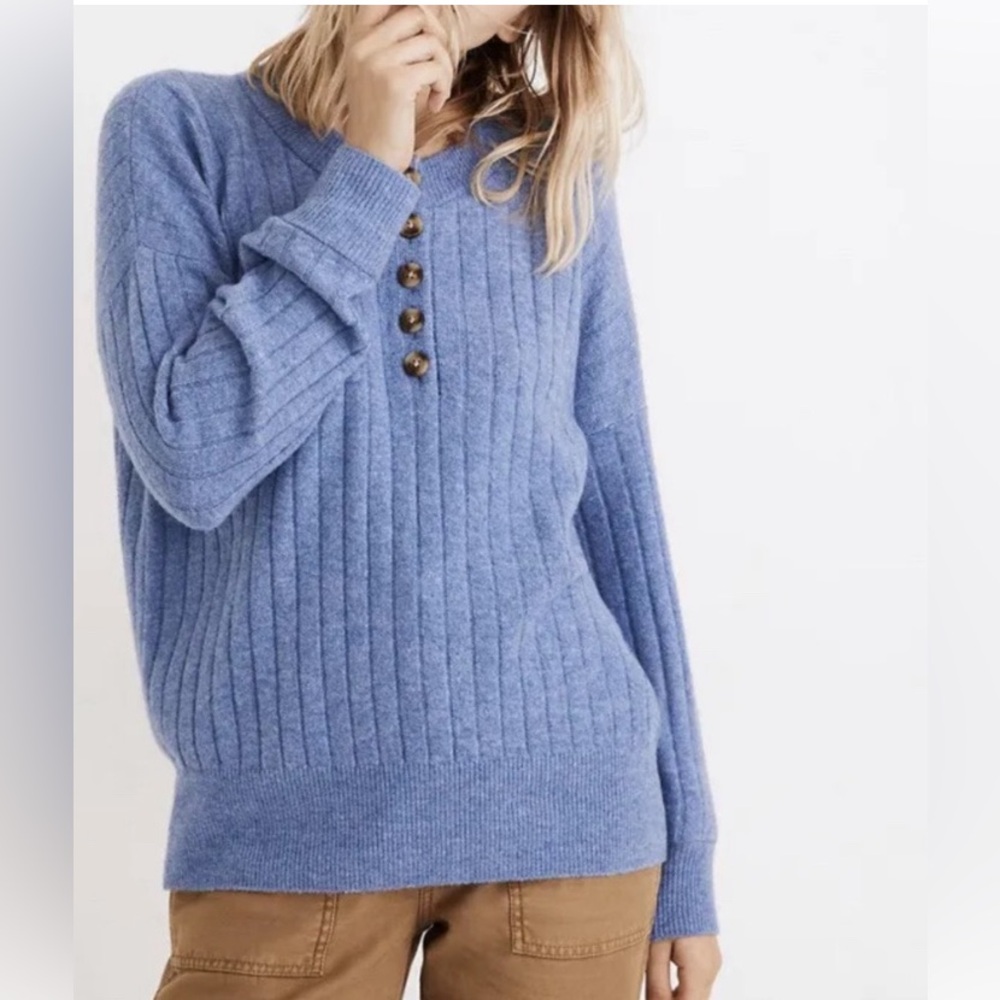 Bowden Henley Sweater in Coziest Yarn- Medium